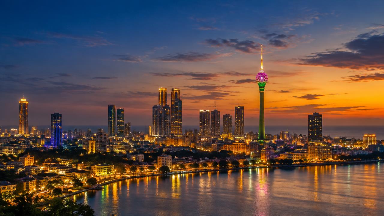 Colombo city surroundings in the evening