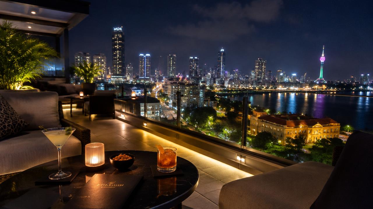 Relaxed seating overlooking Colombo city lights